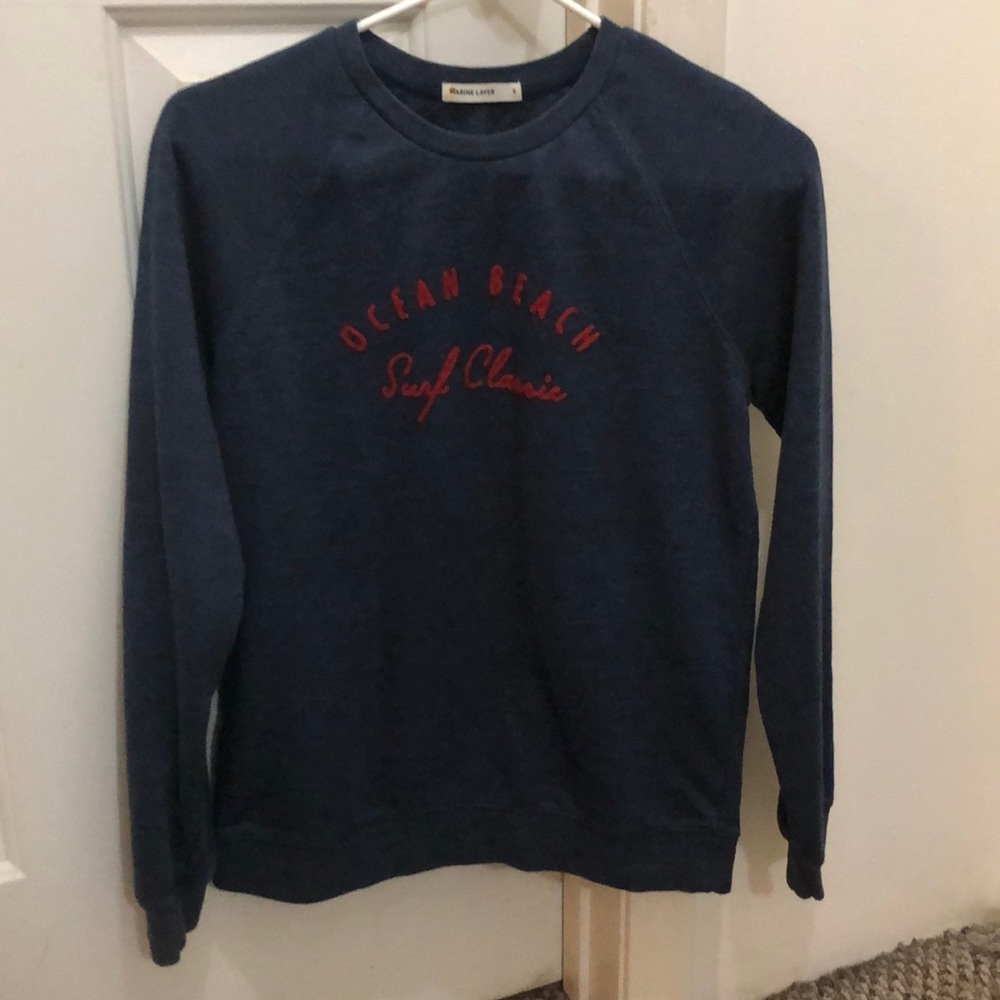 Blue crew neck sweatshirt